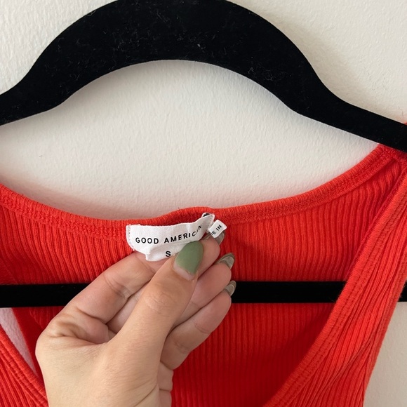 Good American Orange Ribbed Tank top - Picture 2 of 4